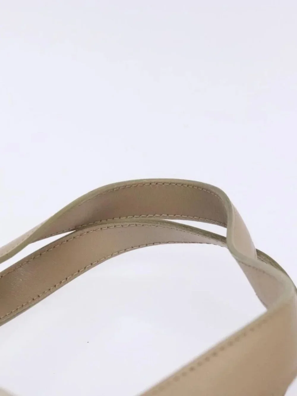 CHANEL New Travel line Hand Bag Beige Silver CC Auth 141510